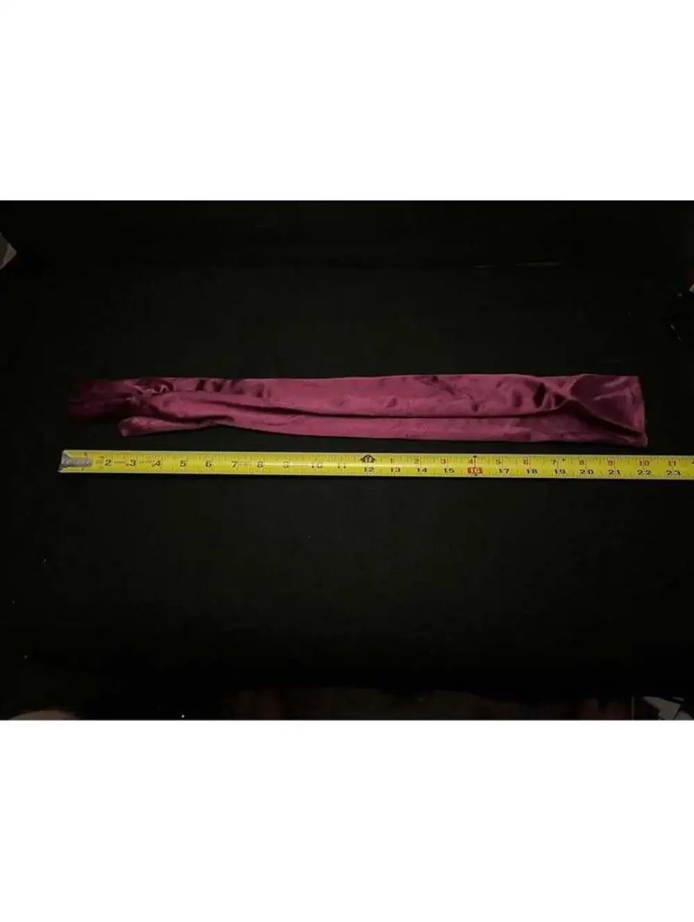 Long Burgundy Satin Opera Gloves